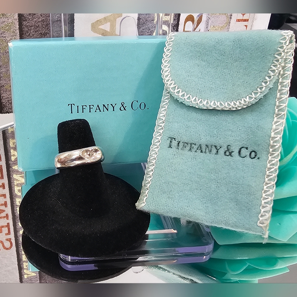 💚Tiffany & Co. Curved Heart Elsa Peretti 925 Silver Vintage Ring SZ 6.25 💍 - Picture 3 of 17